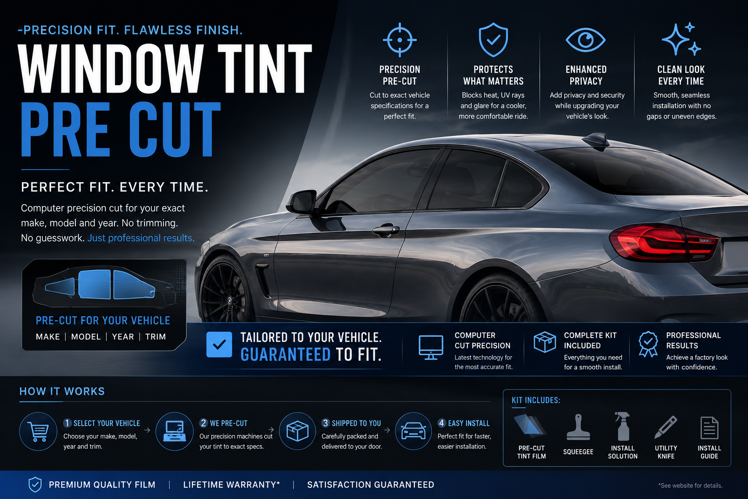 Precut window film